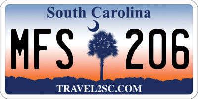 SC license plate MFS206