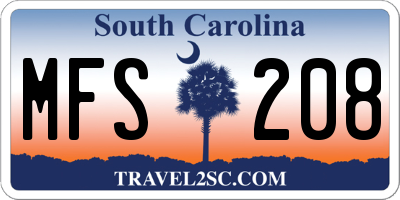SC license plate MFS208