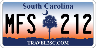 SC license plate MFS212