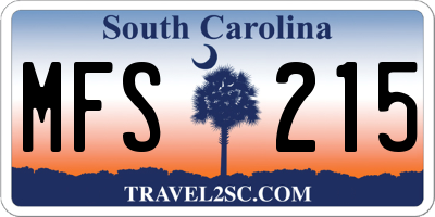 SC license plate MFS215