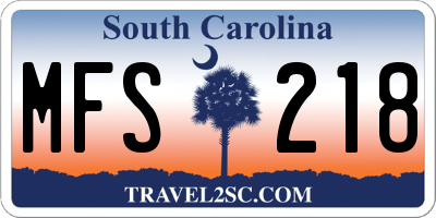 SC license plate MFS218
