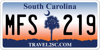 SC license plate MFS219