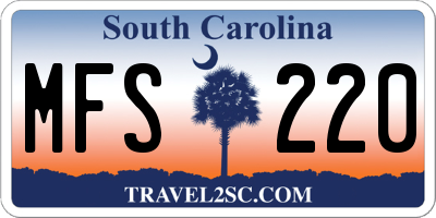 SC license plate MFS220
