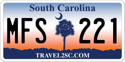 SC license plate MFS221