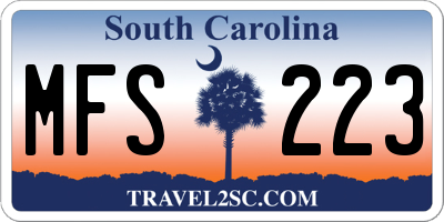 SC license plate MFS223