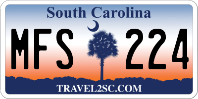 SC license plate MFS224