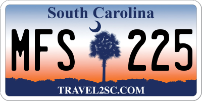 SC license plate MFS225