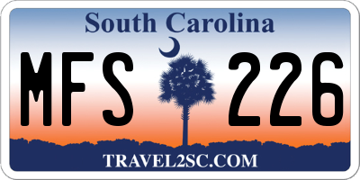 SC license plate MFS226