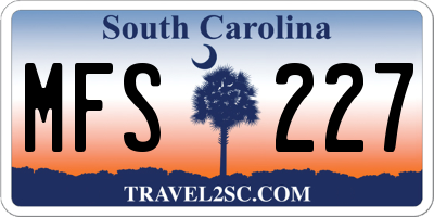 SC license plate MFS227