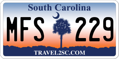 SC license plate MFS229