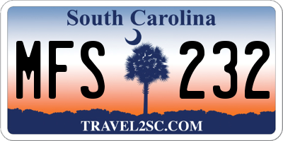 SC license plate MFS232