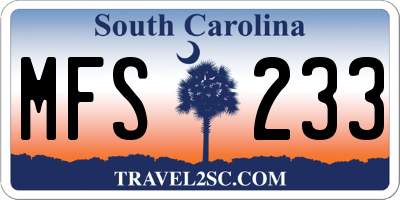 SC license plate MFS233