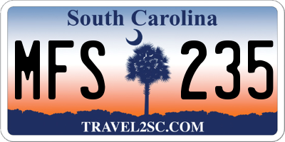 SC license plate MFS235