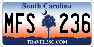 SC license plate MFS236