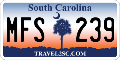 SC license plate MFS239