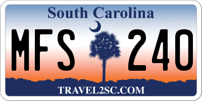 SC license plate MFS240