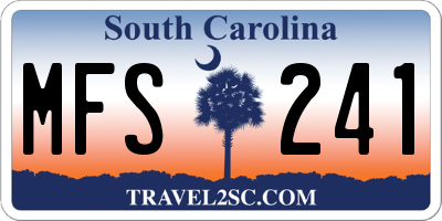 SC license plate MFS241