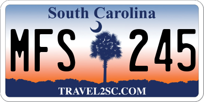 SC license plate MFS245