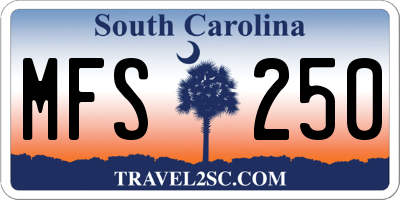 SC license plate MFS250