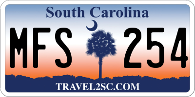 SC license plate MFS254