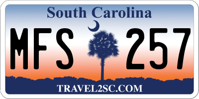 SC license plate MFS257