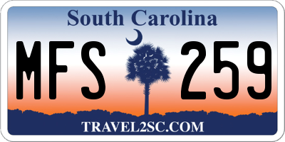 SC license plate MFS259
