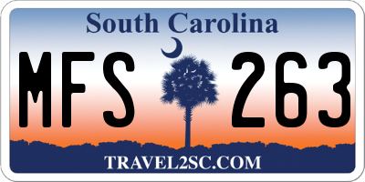 SC license plate MFS263
