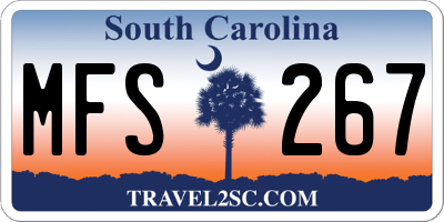 SC license plate MFS267