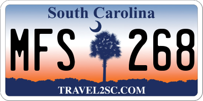 SC license plate MFS268