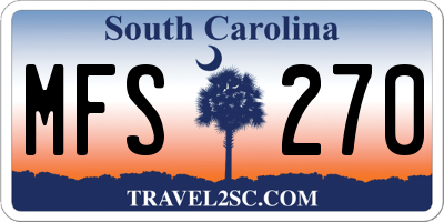 SC license plate MFS270