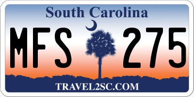 SC license plate MFS275