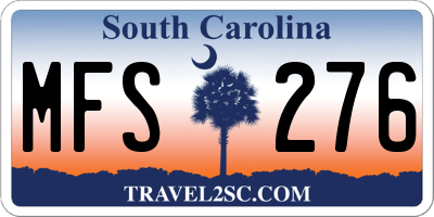 SC license plate MFS276