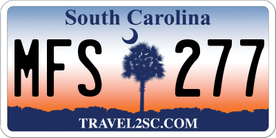 SC license plate MFS277