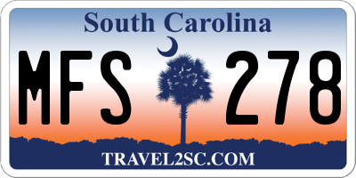 SC license plate MFS278