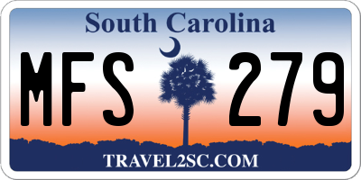 SC license plate MFS279