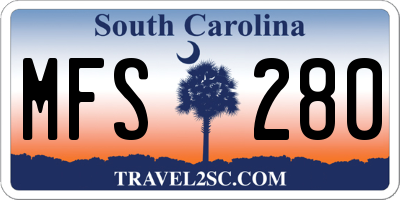 SC license plate MFS280