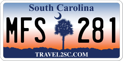 SC license plate MFS281
