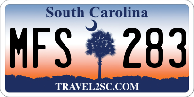 SC license plate MFS283