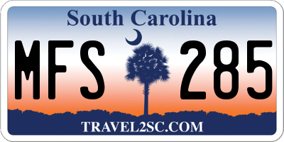 SC license plate MFS285
