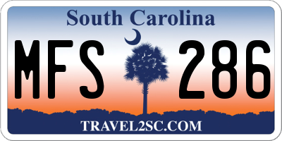 SC license plate MFS286