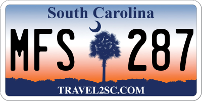 SC license plate MFS287