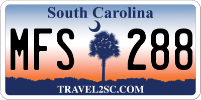 SC license plate MFS288