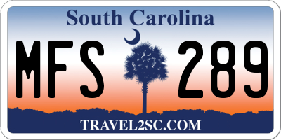 SC license plate MFS289