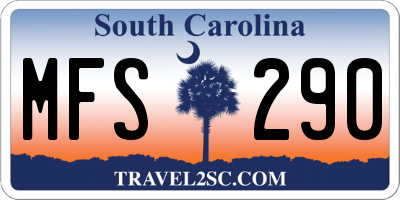 SC license plate MFS290