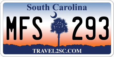 SC license plate MFS293