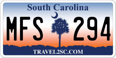 SC license plate MFS294