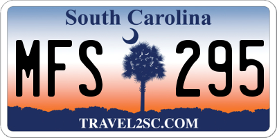 SC license plate MFS295