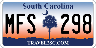 SC license plate MFS298