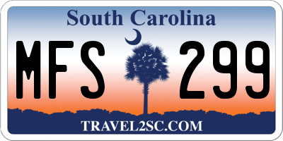 SC license plate MFS299