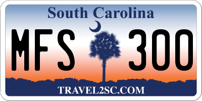 SC license plate MFS300
